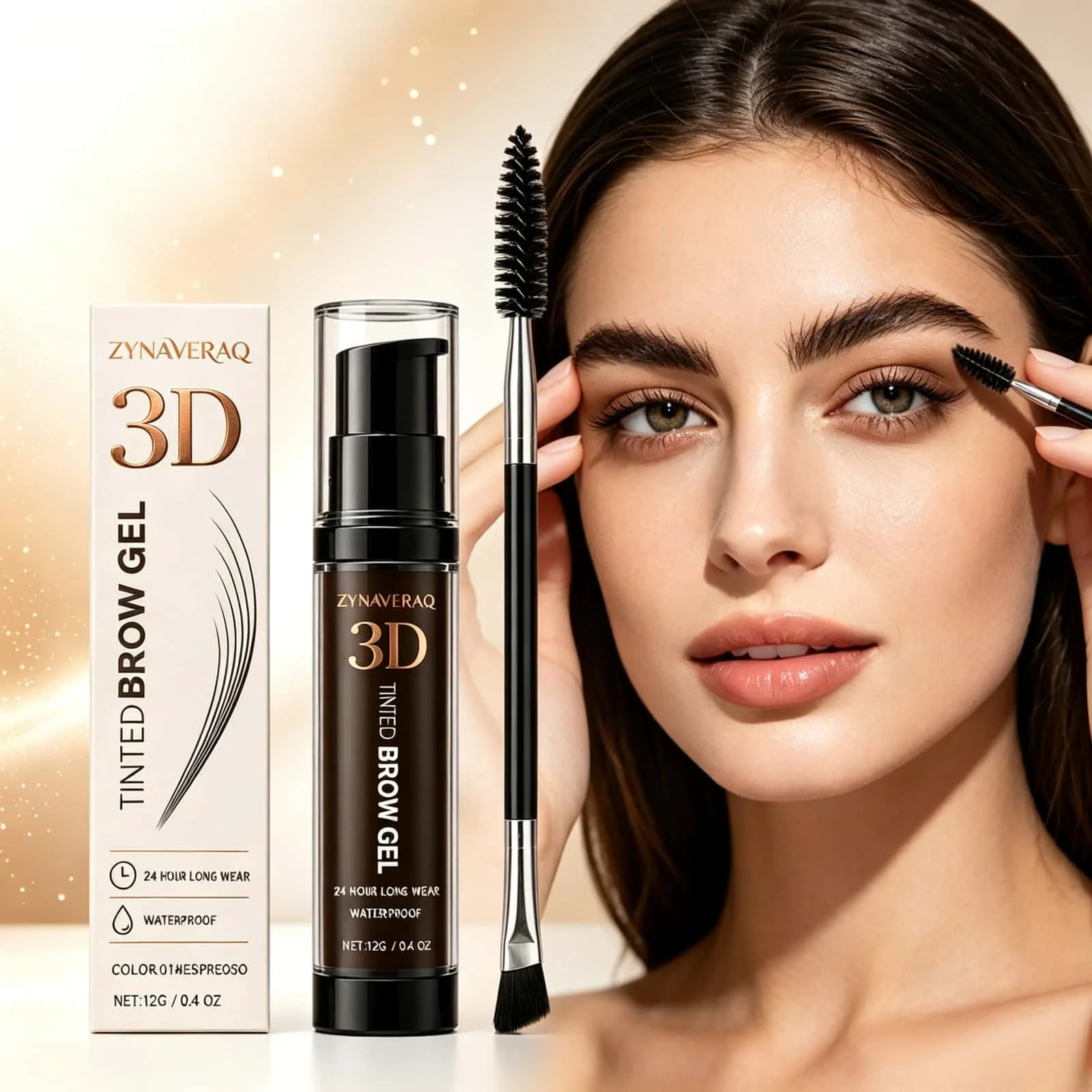 3D Tinted Brow Gel Rapid Drying Formula Sets Instantly Prevents Smudging Optimizes Color Uniformity Beginner Friendly Long Lasting Waterproof Sweat Resistant Eyebrow Makeup