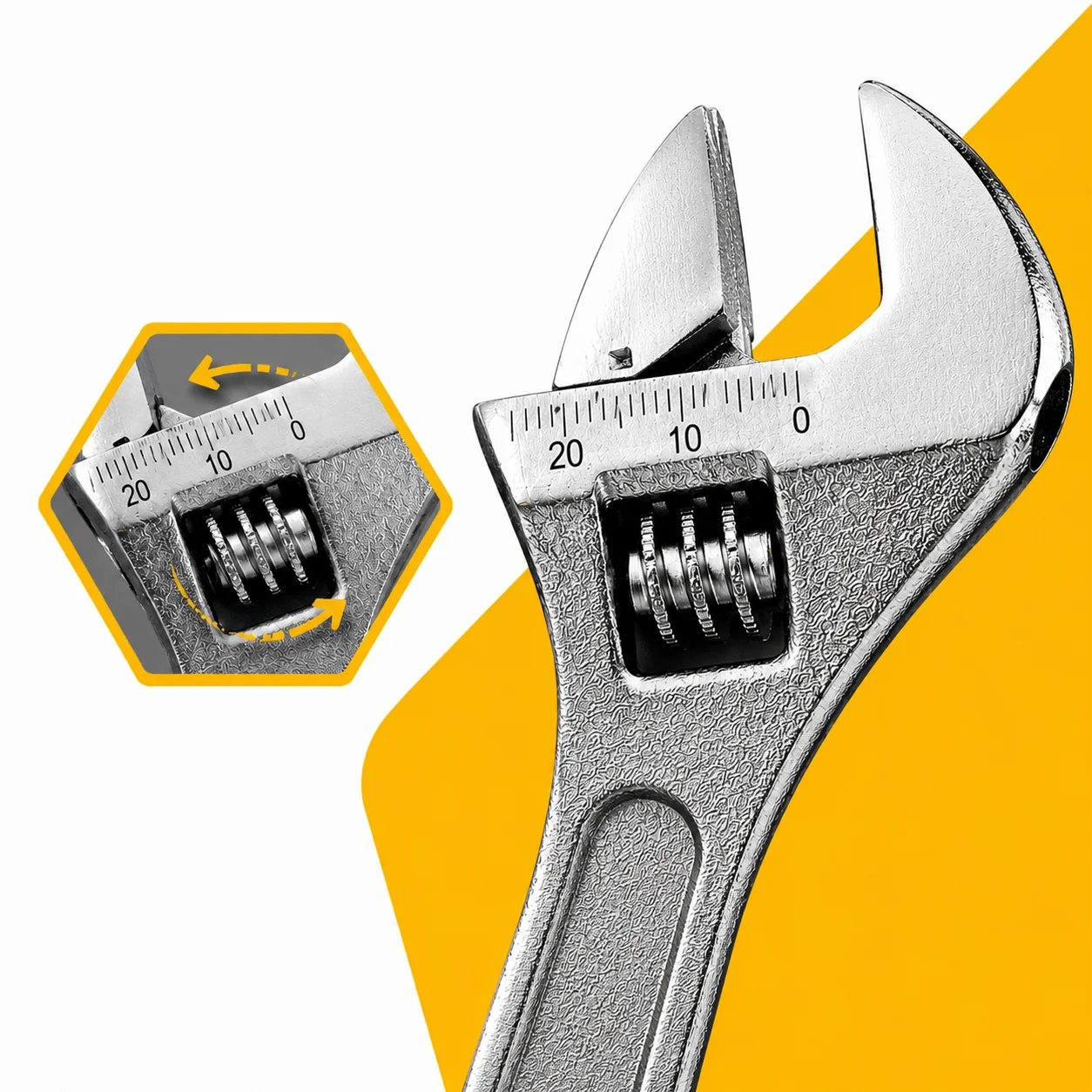 8 ”200mm Reinforced Chrome Steel Adjustable Wrench-Ideal for Fixing and Loosing Nuts and Screws