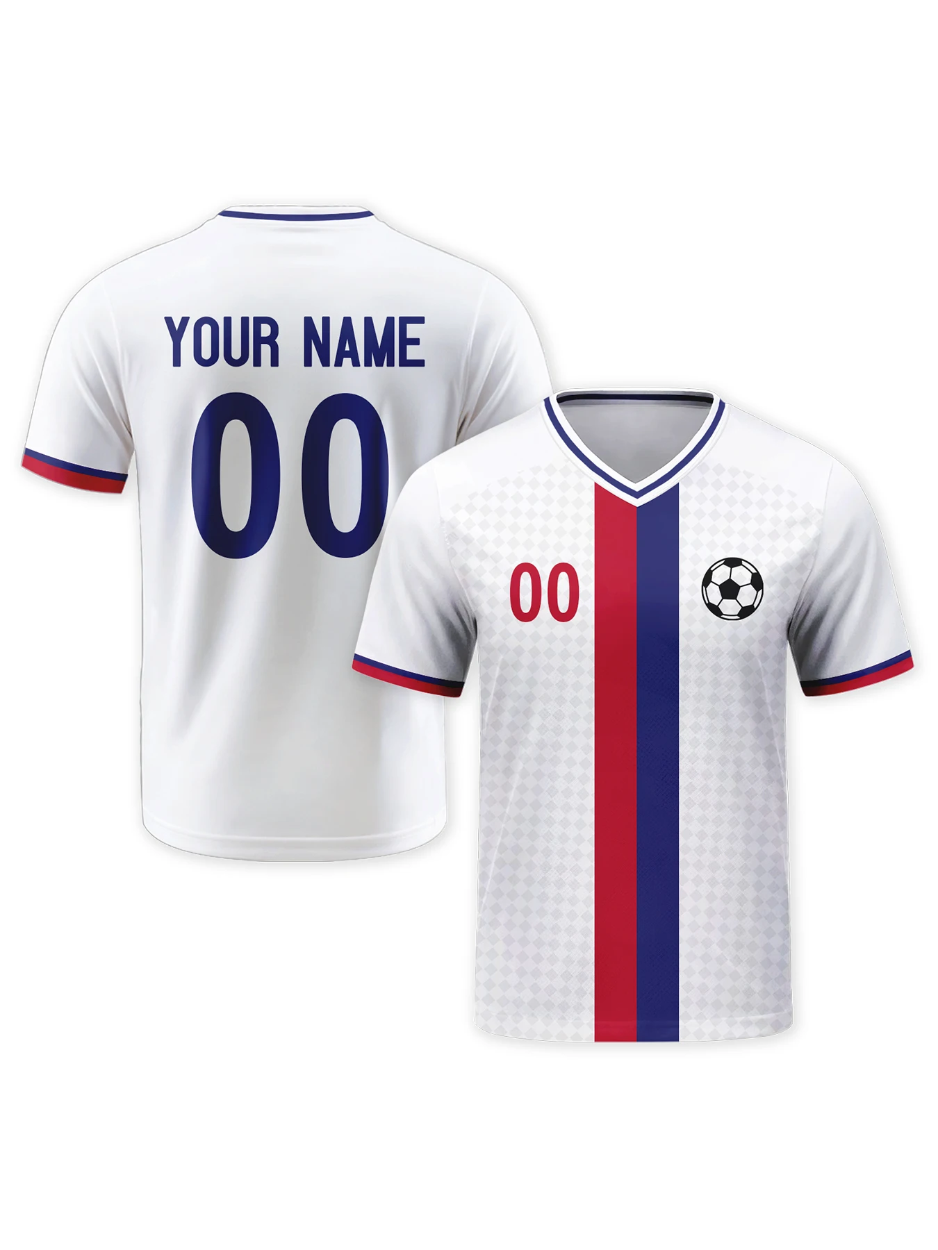 

Personalized Soccer Jersey with Logo Name Number Custom White Football Jersey Football Team Clothing Gifts Fan Men Youth Women
