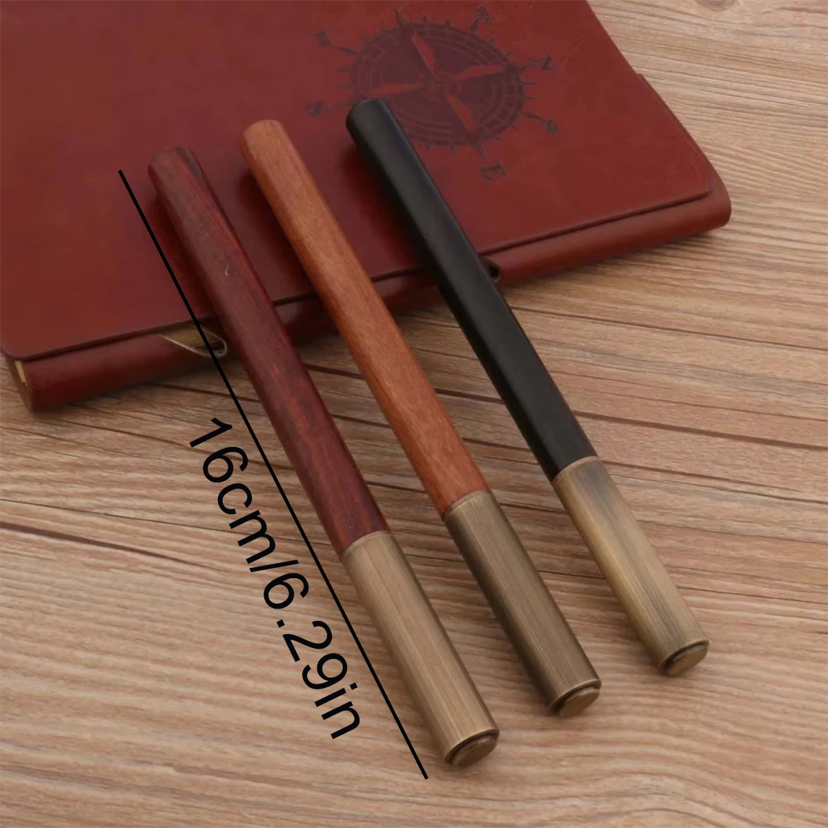 1pc Handcrafted Brass Wooden Fountain Pen, Brass Sandal wood Spin INK Pens Office Writing Supplies New, Vintage Medium Nib Fount