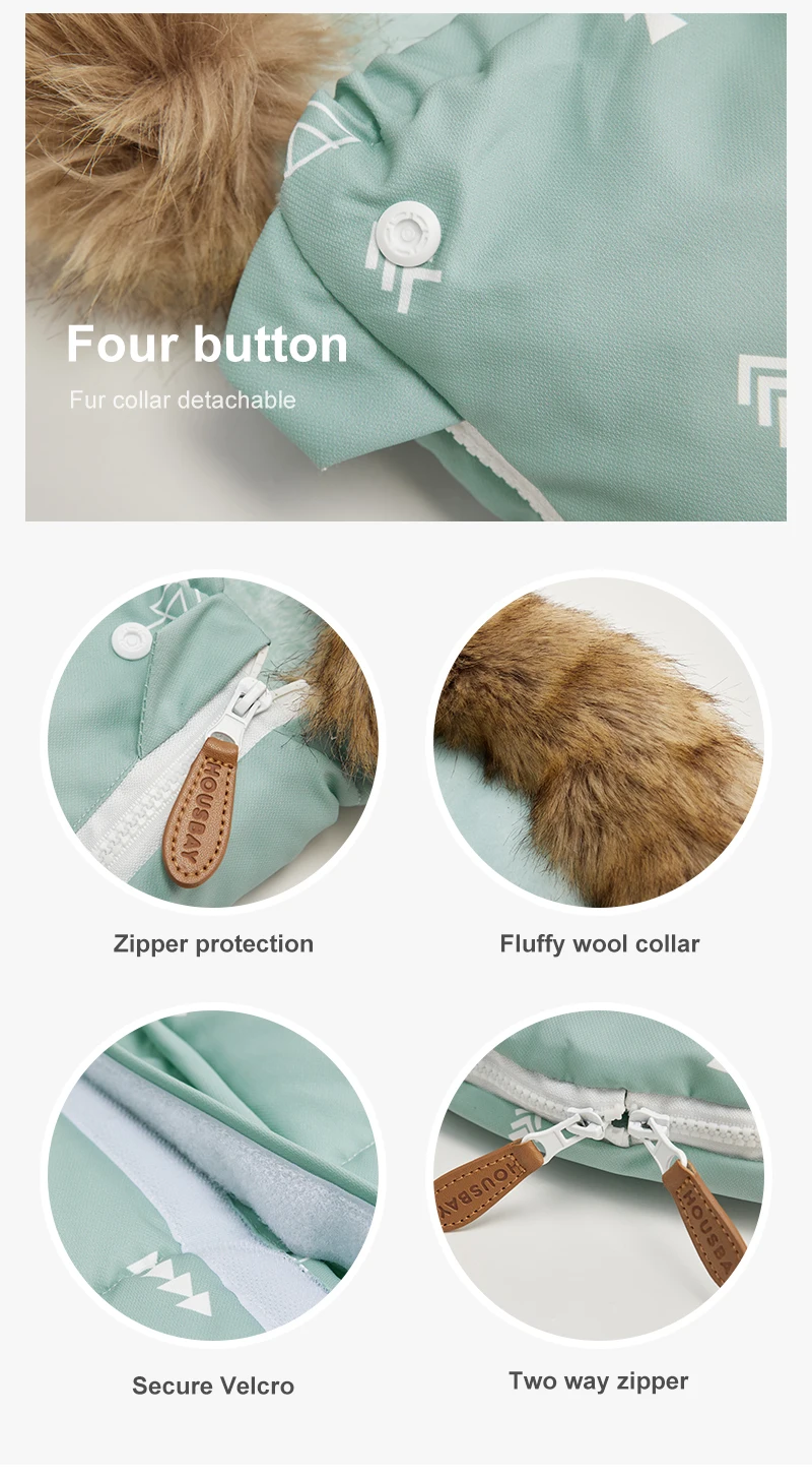 Kinderwagen Fußsack Outdoor Winter Baby Warm In Kinderwagen Abnehmbare Dicker Winddicht Pelz Kragen Baby Umschlag Kinderwagen Zubehör – Detail 4