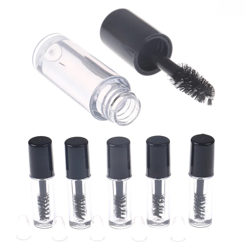 Bouteilles de Mascara vides avec baguette rechargeable, 5 pièces, Tube de Mascara vide de 0.8ml, bricolage, récipient de crème pour cils, bouteille de liquide