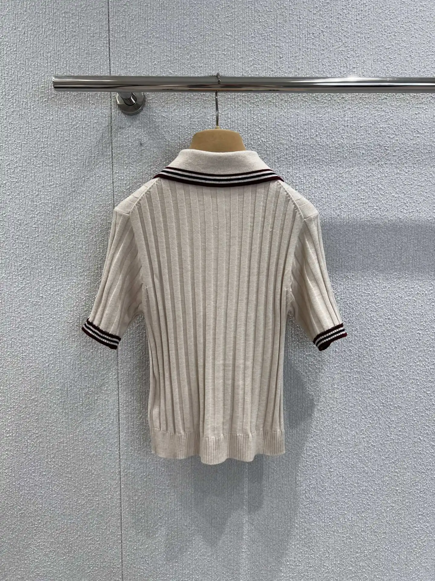 

2025 Summer New Product College Style Polo Collar Short Sleeve Knitted Top Soft and Comfortable WYY-237