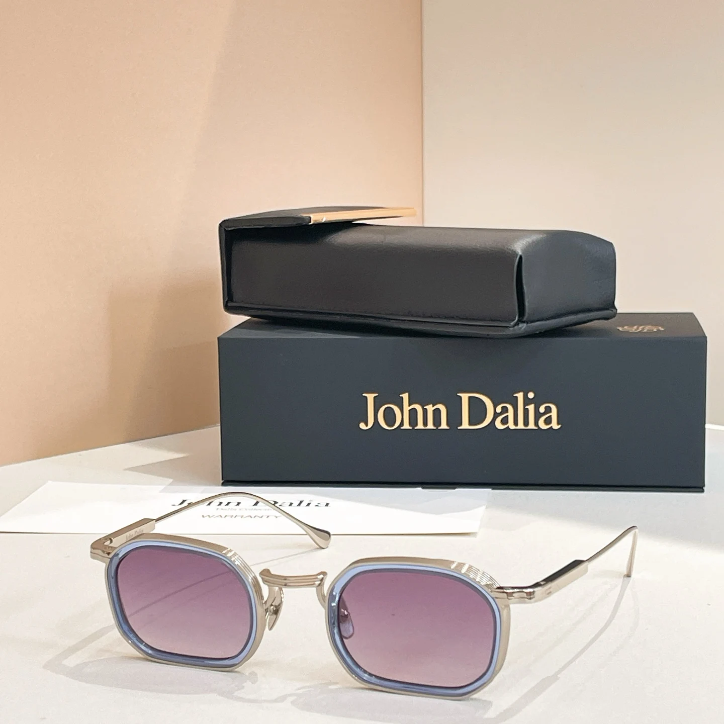 Voor JOHN DALIA JD SAMUEL Top Hoge Kwaliteit Zonnebrillen voor Heren Legering+Acetaat Montuur Modieus Design Zonnebrillen voor Dames met doos