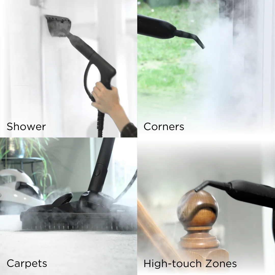 منظف البخار Ewbank SC1800 - Steam Chief، صغير، محمول، مع المرفقات، متعدد الأسطح، أبيض، 52 fl. أوقية