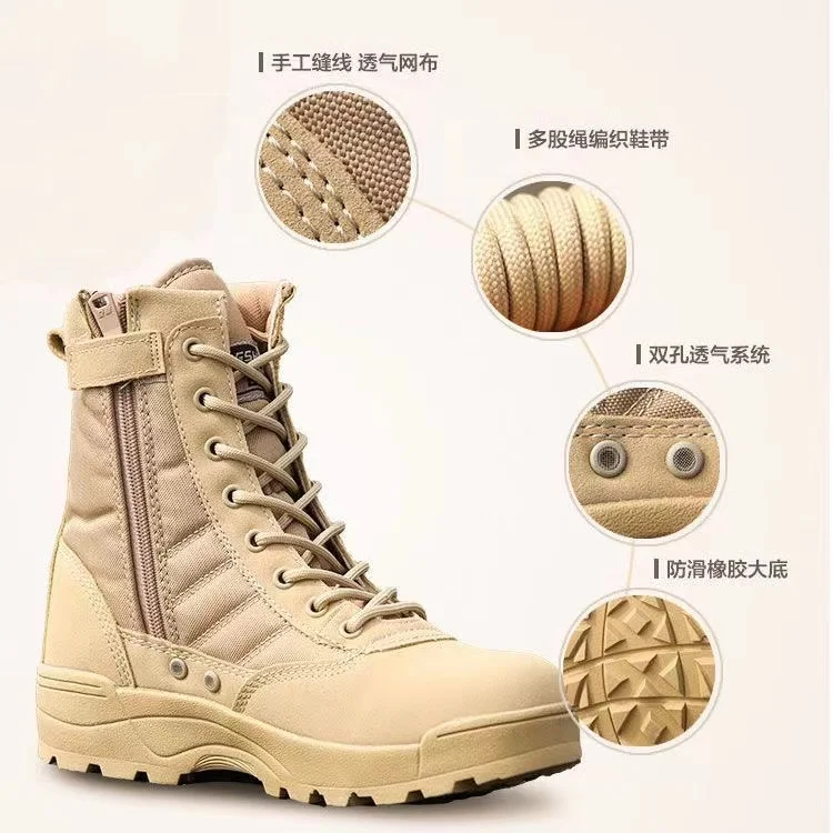 Botas de combate para hombre y mujer, zapatos de entrenamiento táctico, resistentes al desgaste, para el desierto, invierno, 2023