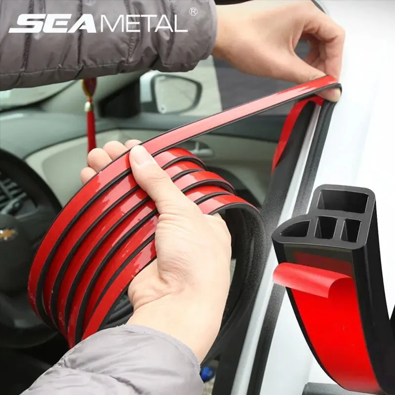 SEAMETAL Car Door Rubber Seal Strip L-type Double Layer Sealing Adhesive Stickers Noise Insulation Waterproof Auto Weatherstrip