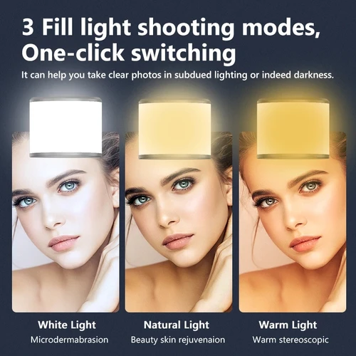 Imagen 2 del producto Palo de Selfie inalámbrico plegable Q12S, monopié Bluetooth con obturador remoto, trípode de luz de relleno para iPhone, Android, Huawei, novedad de 2024