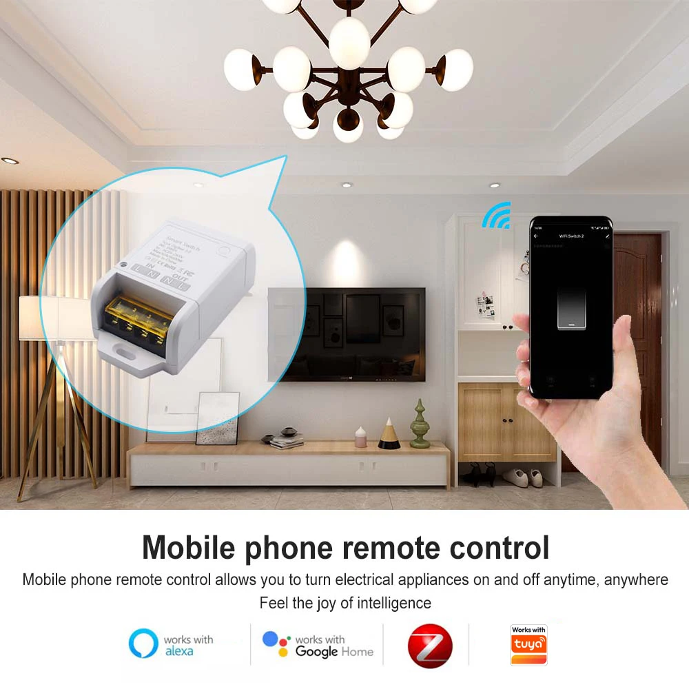 5PCS Wifi 20A 30A Relay Module Smart Switch Home Automation Controller RF433 Receiver Work With TUYA APP Alexa Google Home Siri