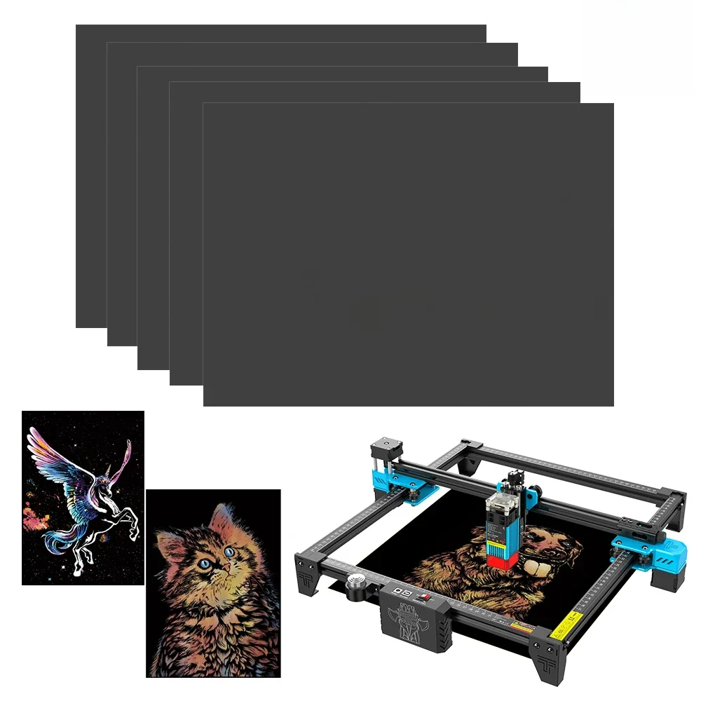 Grawer laserowy magiczny kolor tęcza Scratch Art zestaw kart papierowych losowy kolor do grawerowania laserowego TTS-55 DIY rysunek prezent — zdjęcie 2