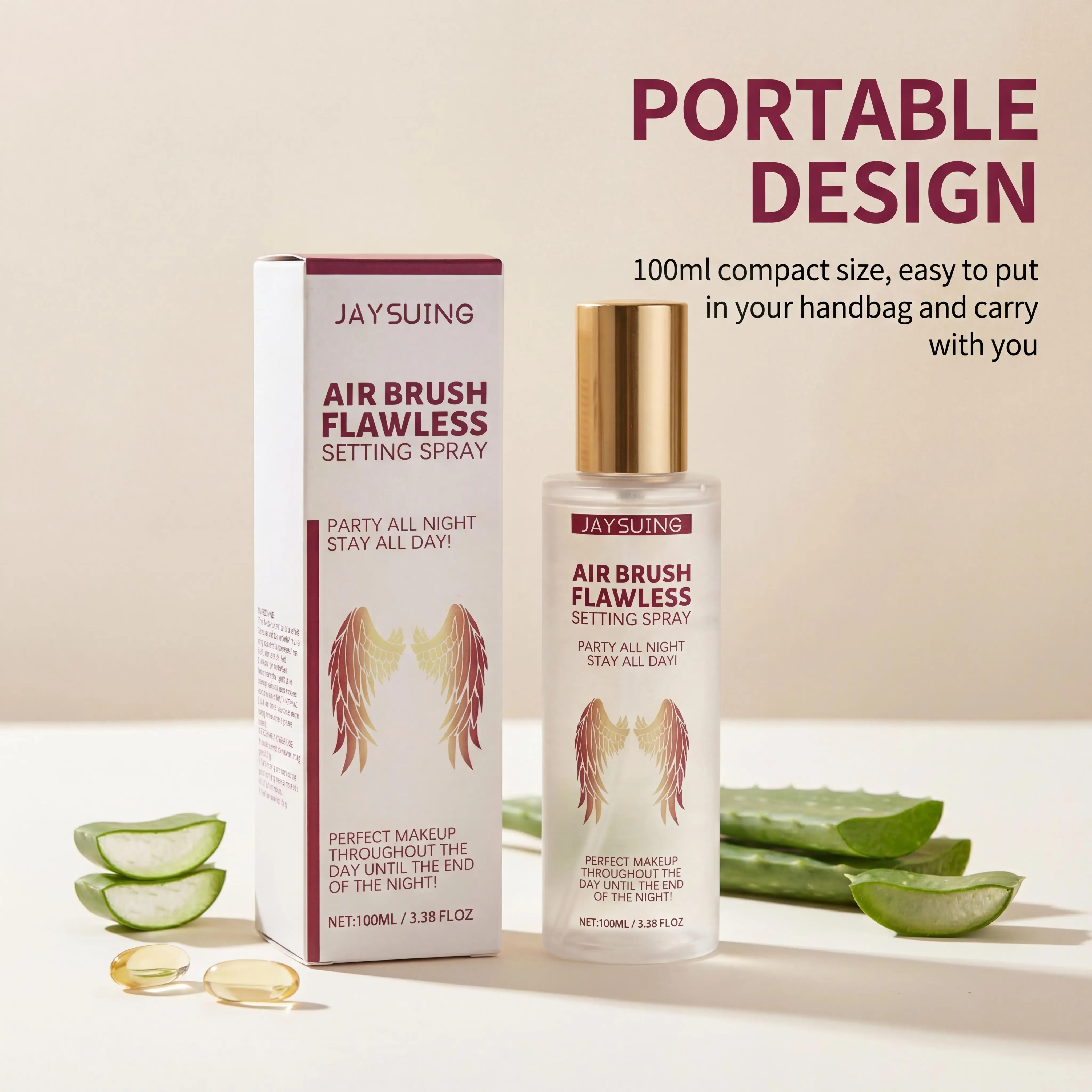 Vitamin E Air Brush Flawless Setting Spray Aloe Vera Extract Soothing Skin Reduce Irritation Hydrating Prevent Fading Dullness Makeup Setting Spray