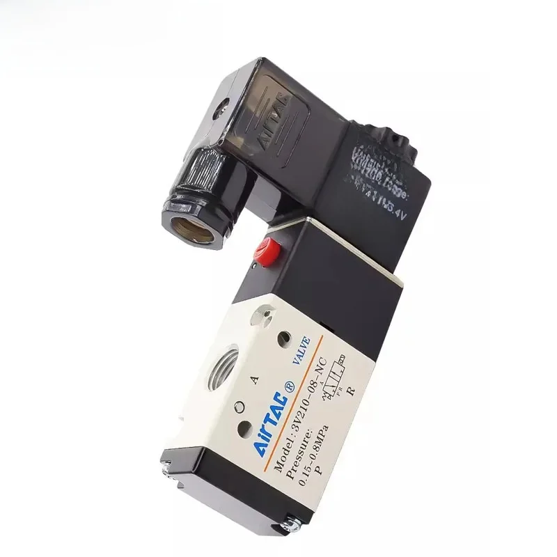 AirTAC Originele Pneumatische Solenoidklep 3V110-06 3V210-08 3V310-10 3/2-weg Richtingsklep Luchtregelklep AC DC12 24 110 220V - afbeelding 2