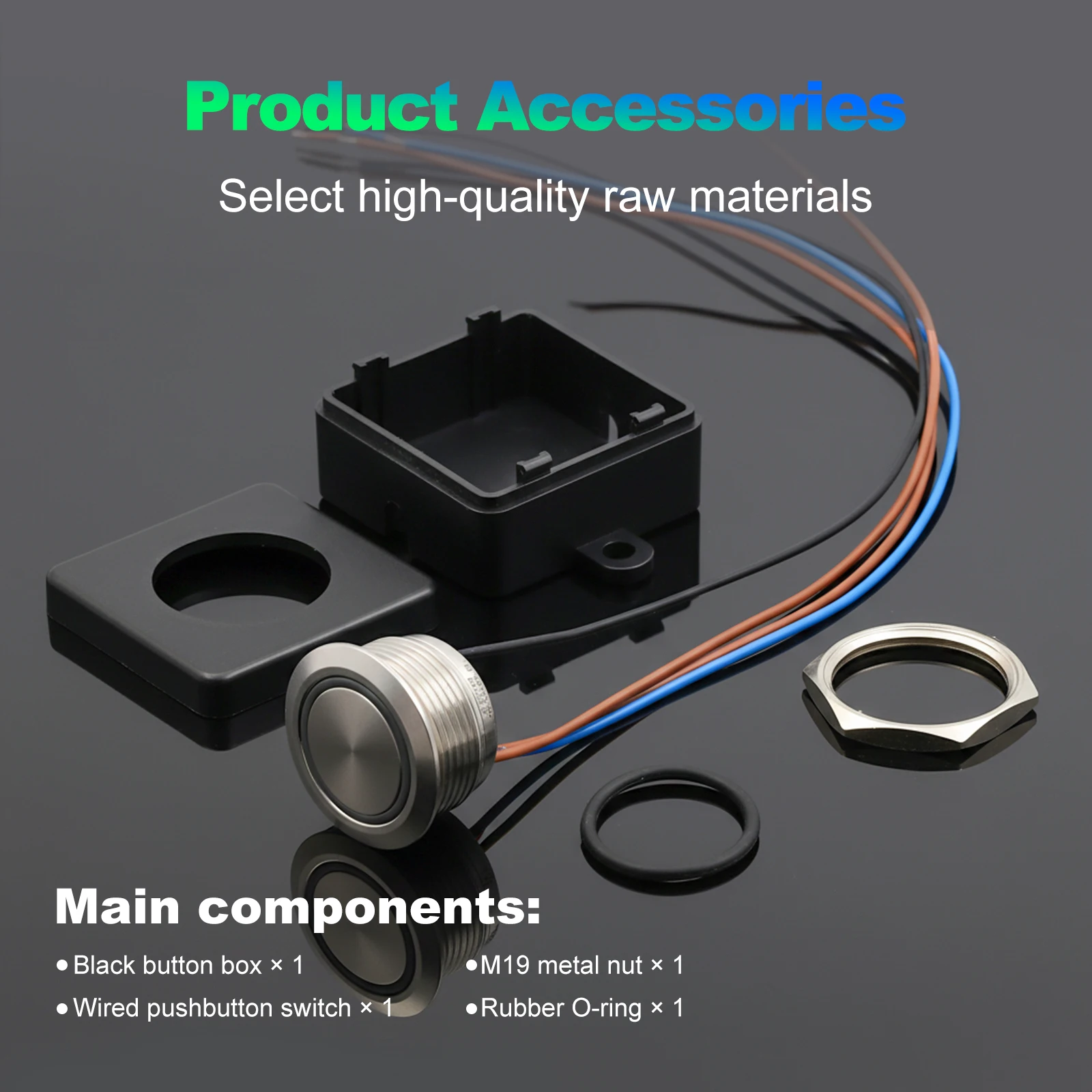 FILN 19mm Metall-Tastenbox-Set IP68 Drucktastenschalter Berührungsempfindlicher LED-Selbstrückstellender Momentschalter Türklingel-Schalter – Detail 9