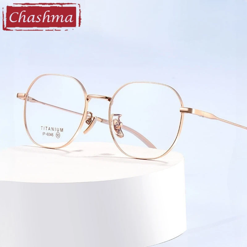 

Chashma Prescription Glasses Men Pure Titanium Hexagon Top Quality Women Fashion Frames for Recipe Eyewear Optical Myopia Lenses