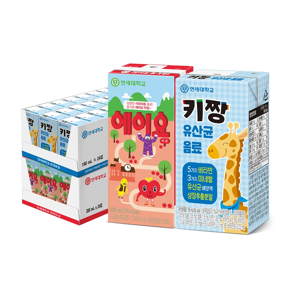 Yon-Se milk Ae-Yo Apple 200ml 24 Pack + Kin-Chan Lactus bacteria 190ml 24 pack