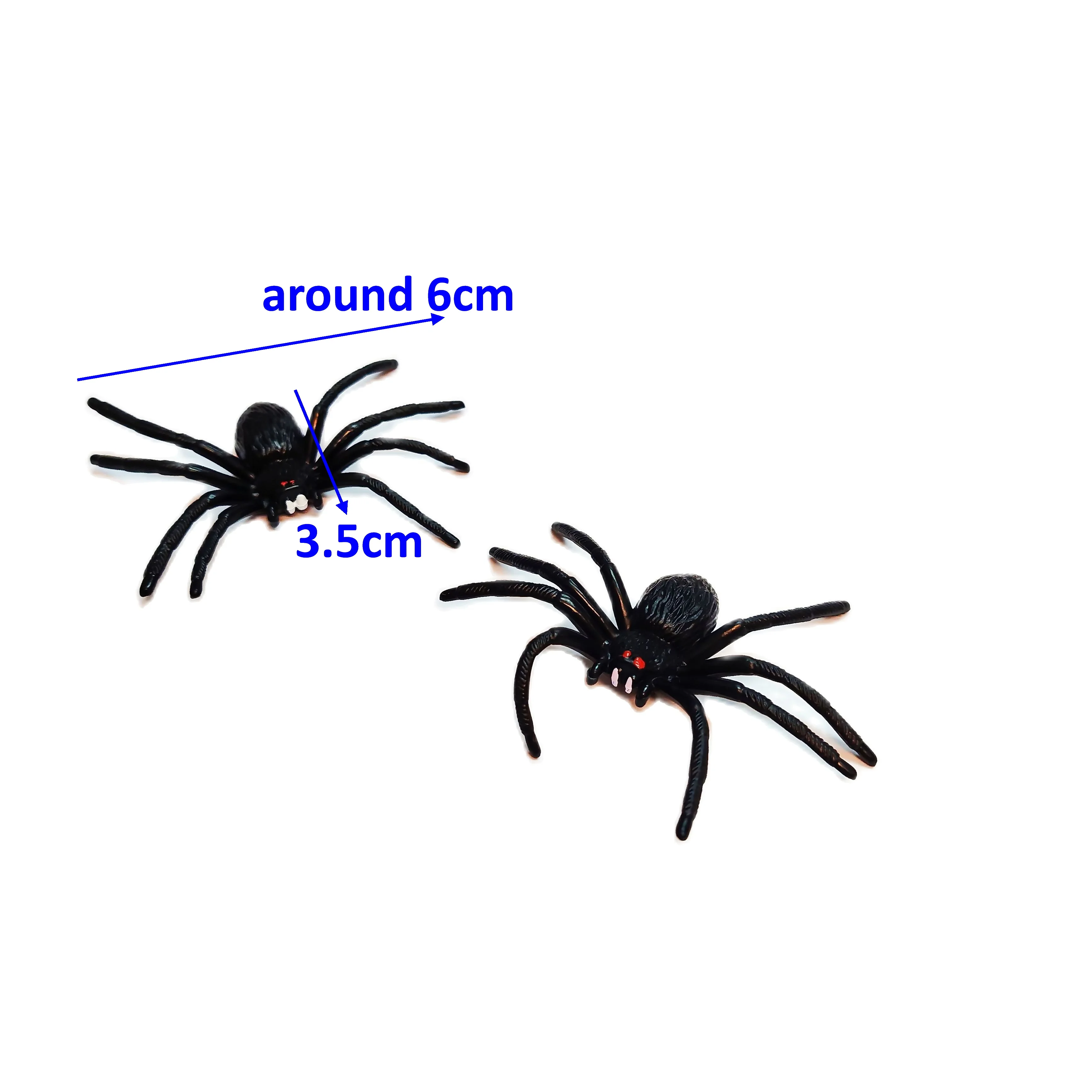 100 Pc, 6cm, Black Spider, Bugs Insect, Pinata Bag Filler Novelty Toy, Horror Joke, Halloween Party Favors, Birthday Gift, Prize