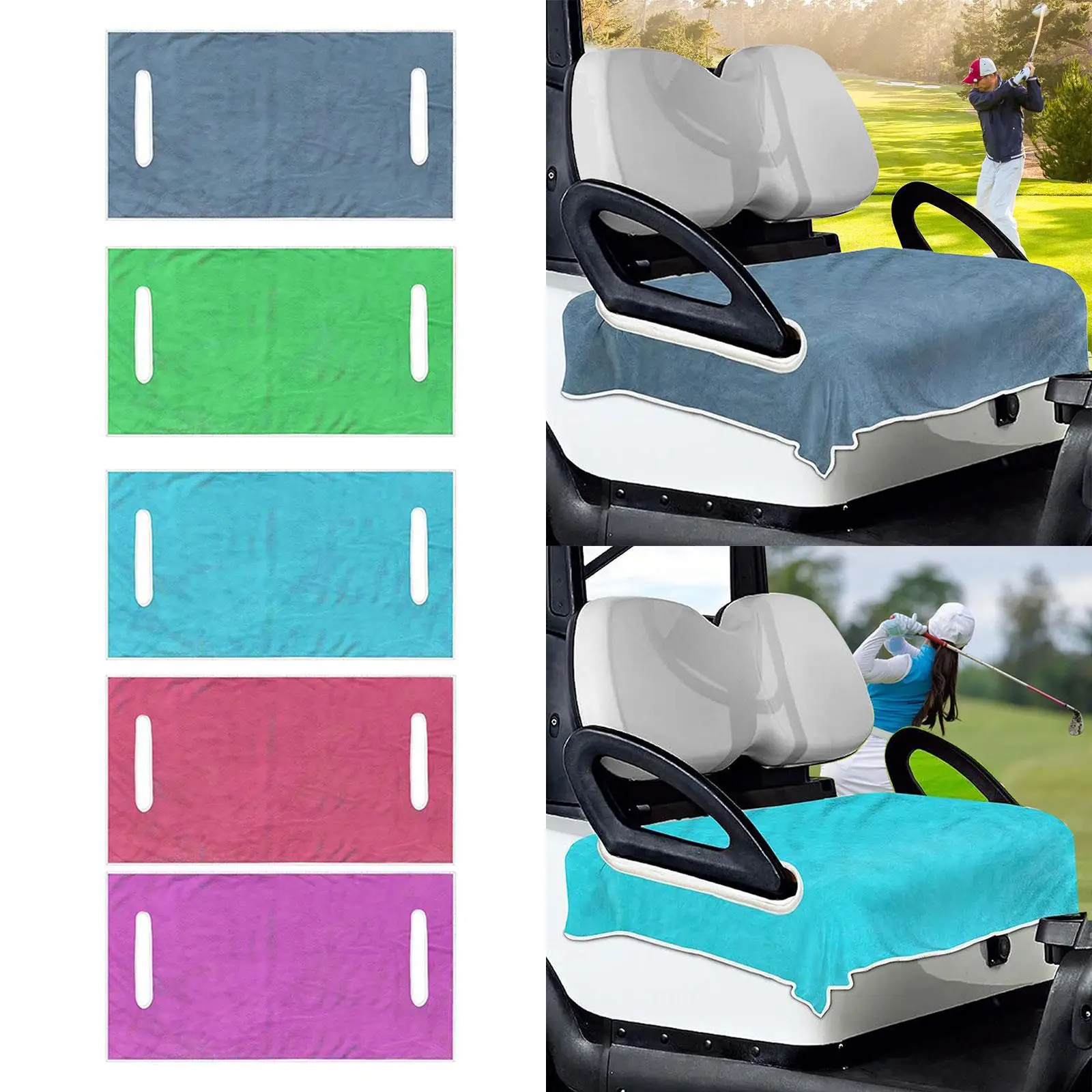 غطاء مقعد عربة الجولف العالمي، واقي مقعد مقاوم للأشعة فوق البنفسجية، سهل التركيب، غطاء وسادة قابل للغسل في الغسالة لسيارة النادي