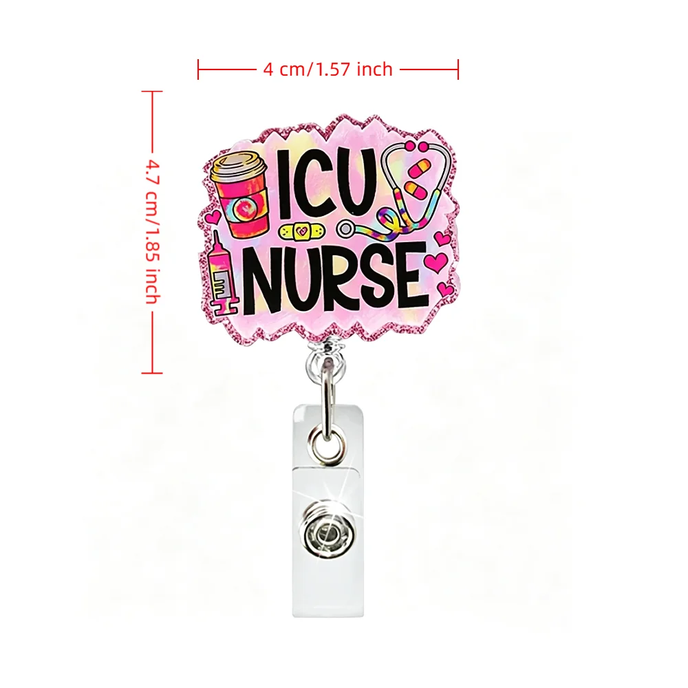 DIY Acrylic Retractable Badge Reel Blank – Customizable ID Holder with Alligator Clip & 24