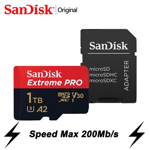 Imagen 1 del producto SanDisk-tarjeta Micro SD Extreme PRO, memoria Flash de 1TB, 128GB, 64GB, 32GB, 512GB, 256 GB, 400 GB, U3, 4K, V30