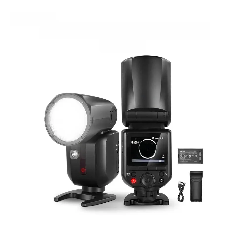 NEEWER Z2 PRO-F TTL ronde kop Flash Speedlite voor Fujifilm, draadloos compatibel met Godox, 3000 mAh batterij, 600 Full Power Flash - afbeelding 2