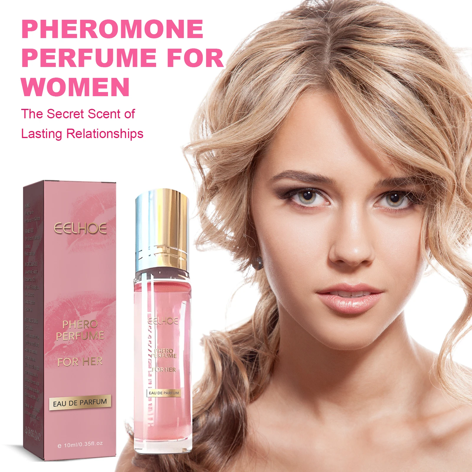 EELHOE Women Pheromone Ball Bearing Perfume Natural Floral Fragrance Refresh Elegance Workdating Perfumes Lasting Scent 0.35 OZ