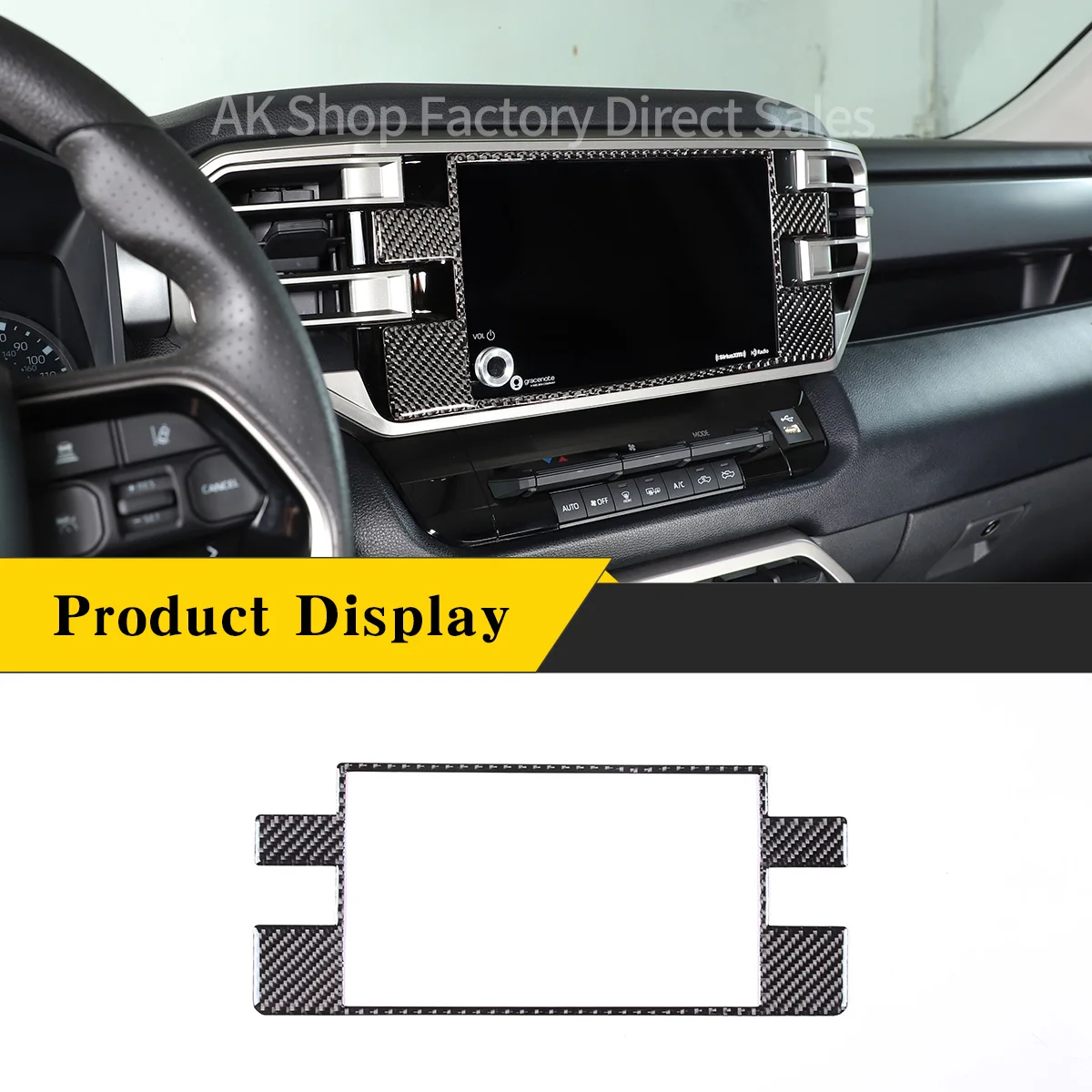 

For Toyota Tundra 2022-2023 Real Carbon Fiber（Soft） Car Central Control Navigation Screen Trim Panel Sticker Car Accessories