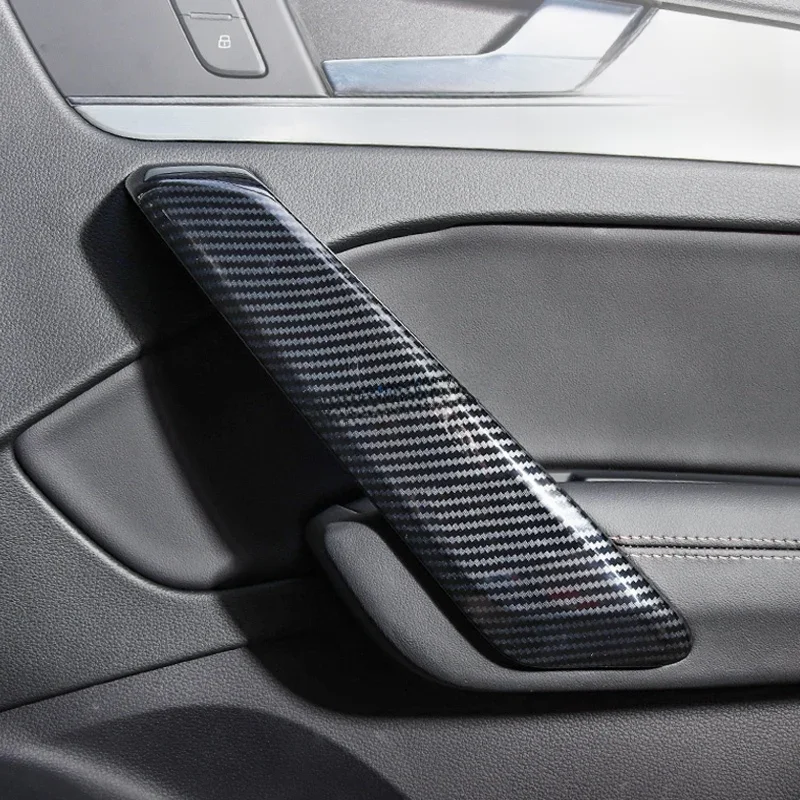 Carbon Fiber Car Styling Interior Door Handle Protective Cover Trims For Audi Q5 FY SQ5 2017 2018 2019 2020 2021 2022 2023 2024