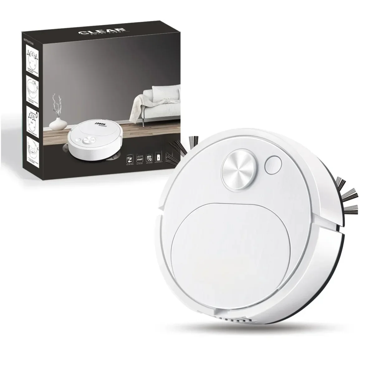 NIEUWE USB Vegen Robot Stofzuiger Dweilen 3 In 1 Smart Wireless 1500 Pa Slepen Schoonmaken Sweep Vloer voor Thuiskantoor - afbeelding 2