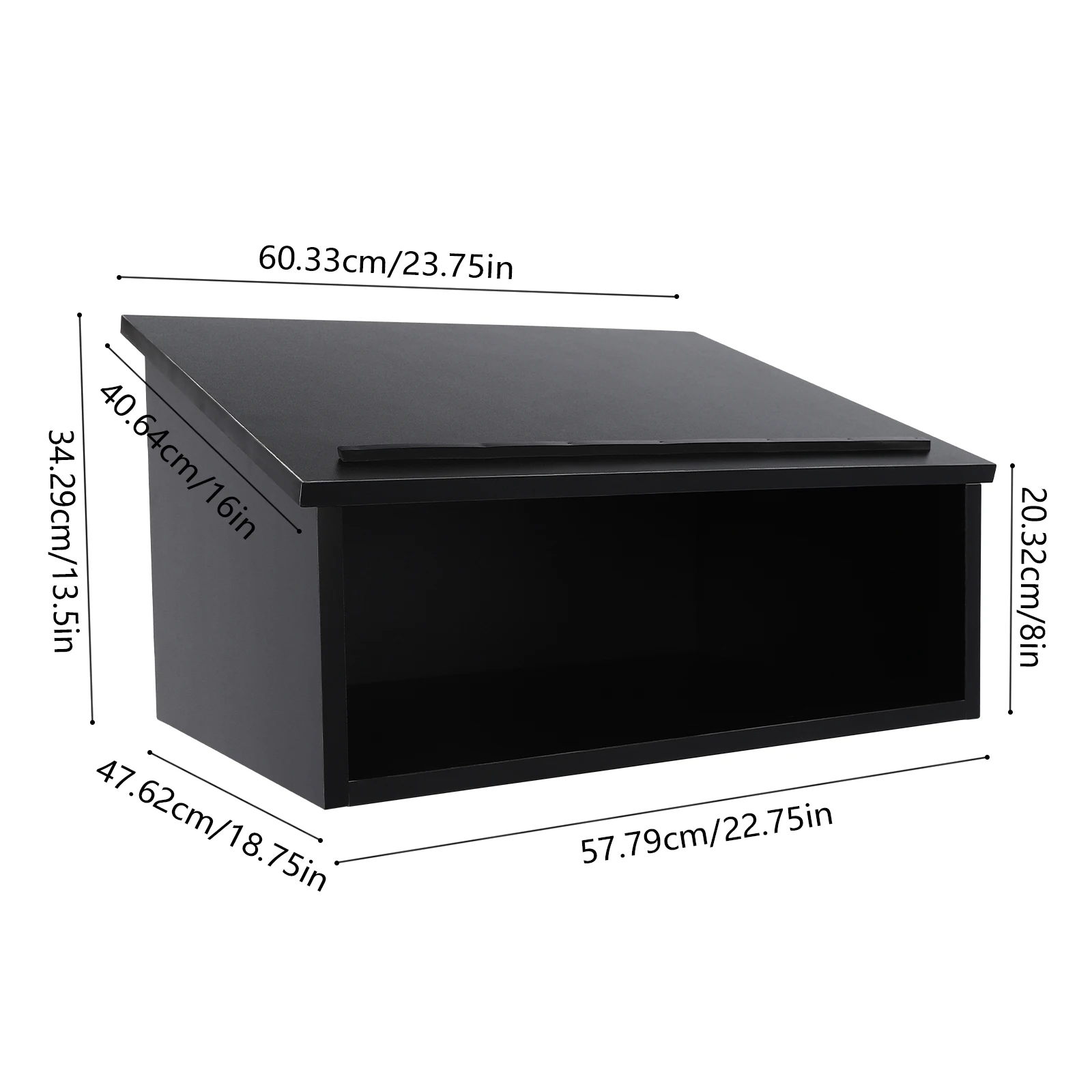 Black Portable Tabletop Lectern, Classroom Presentation Lectern, Table Top Lectern for Classrooms, Squares, Churches, Conference