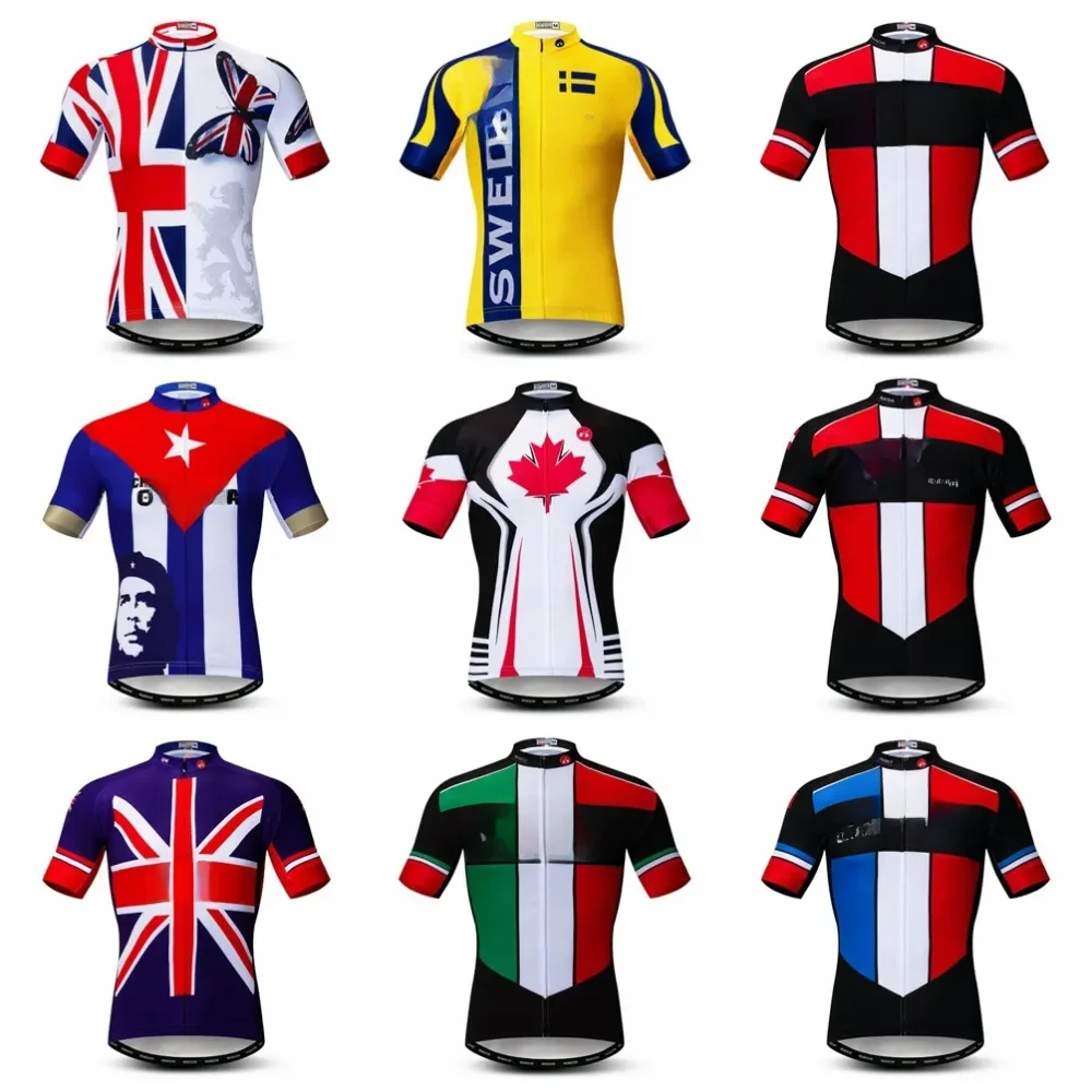 AliExpress Weimomonkey Country Cycling Jersey Men Mountain Bike Team MTB Bicycle Shirt Short sleeve Road Top Uniform Summer Canada US Red White