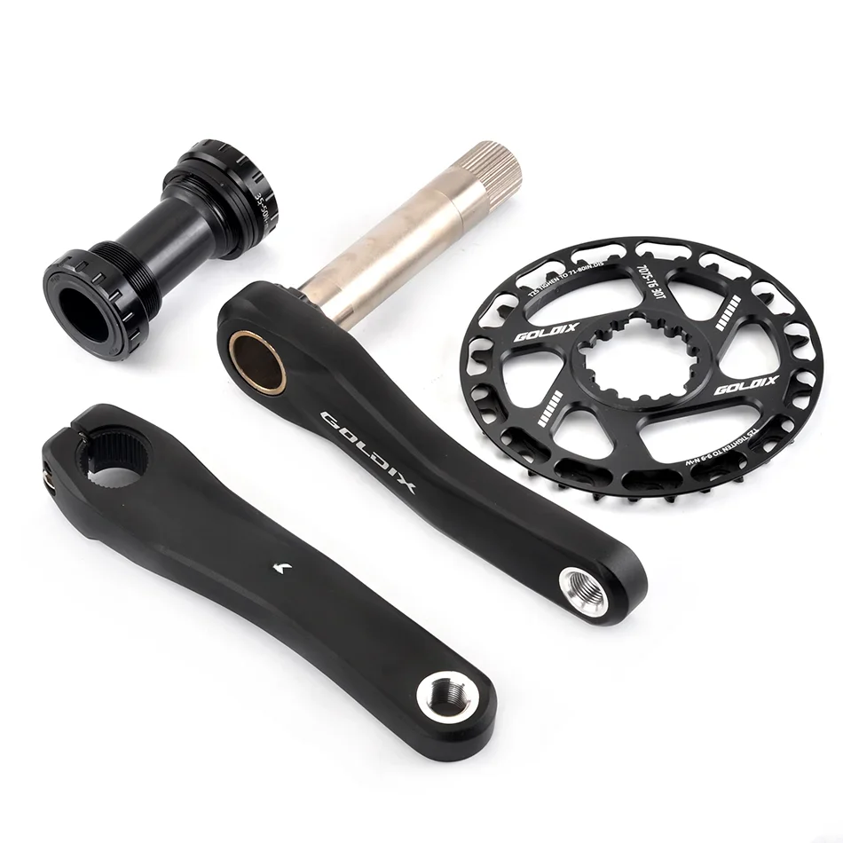 AliExpress GOLDIX Children Bicycle Crankset 110mm/127mm/140mm/150mm/155mm/160mm Crank MTB Kid Crankset 28T-38T Chainring for Shimano SRAM