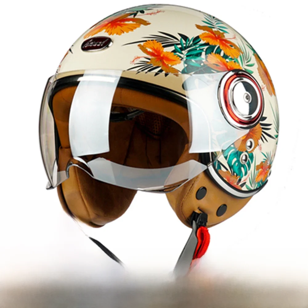 AliExpress HEROBIKER Retro Motorbike Helmet 3/4 Open Face Motorcycle Helmet Casco Moto Bike Helmet Scooter Vintage Racing Motocross Helmet Men Women