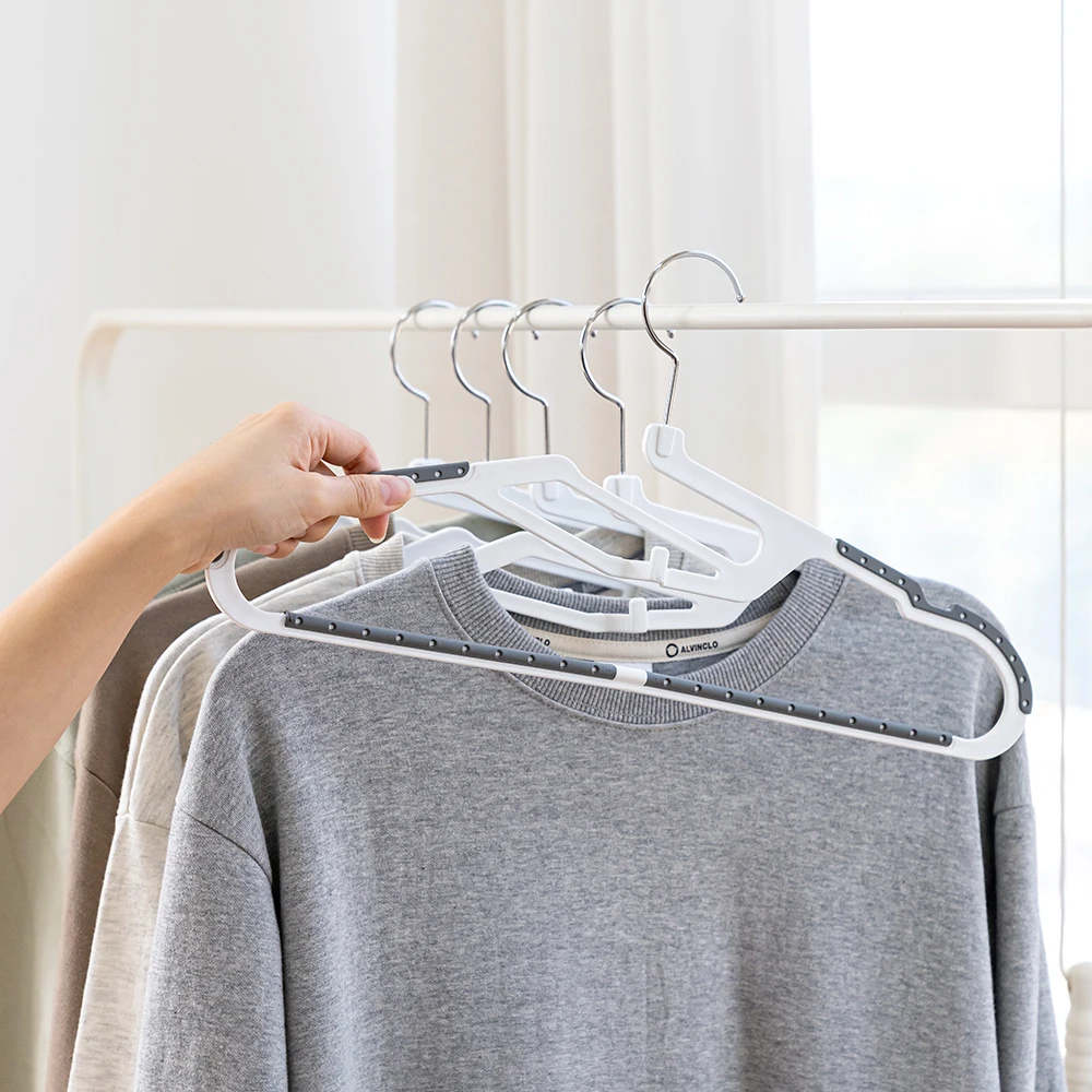 Changshin Living Smart Non-Slip Slim Hangers 20P Gray lightweight efficient organized