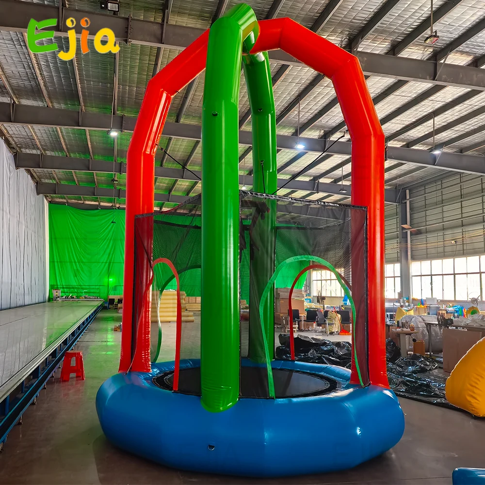 Kommerzielles aufblasbares Bungee-Sprungtrampolin mit 3,6 m Durchmesser und Netz, aufblasbares Bounce-Sprungtrampolin, Partyspiel für den Außenbereich/Innenbereich