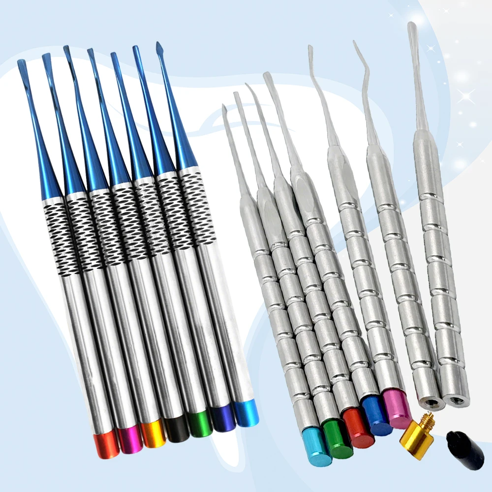 

7 Pcs Dental Elevator Luxating Tool Set Titanium Alloy Root Tooth Extraction Instruments Minimally Invasive Dentist Tools