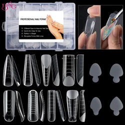 Bng Duett System Dual Form Set für Maniküre Französisch Maniküre Quadrat Mandel wieder verwendbare Silikon Nagel Aufkleber Top Form Nail Art Werkzeuge