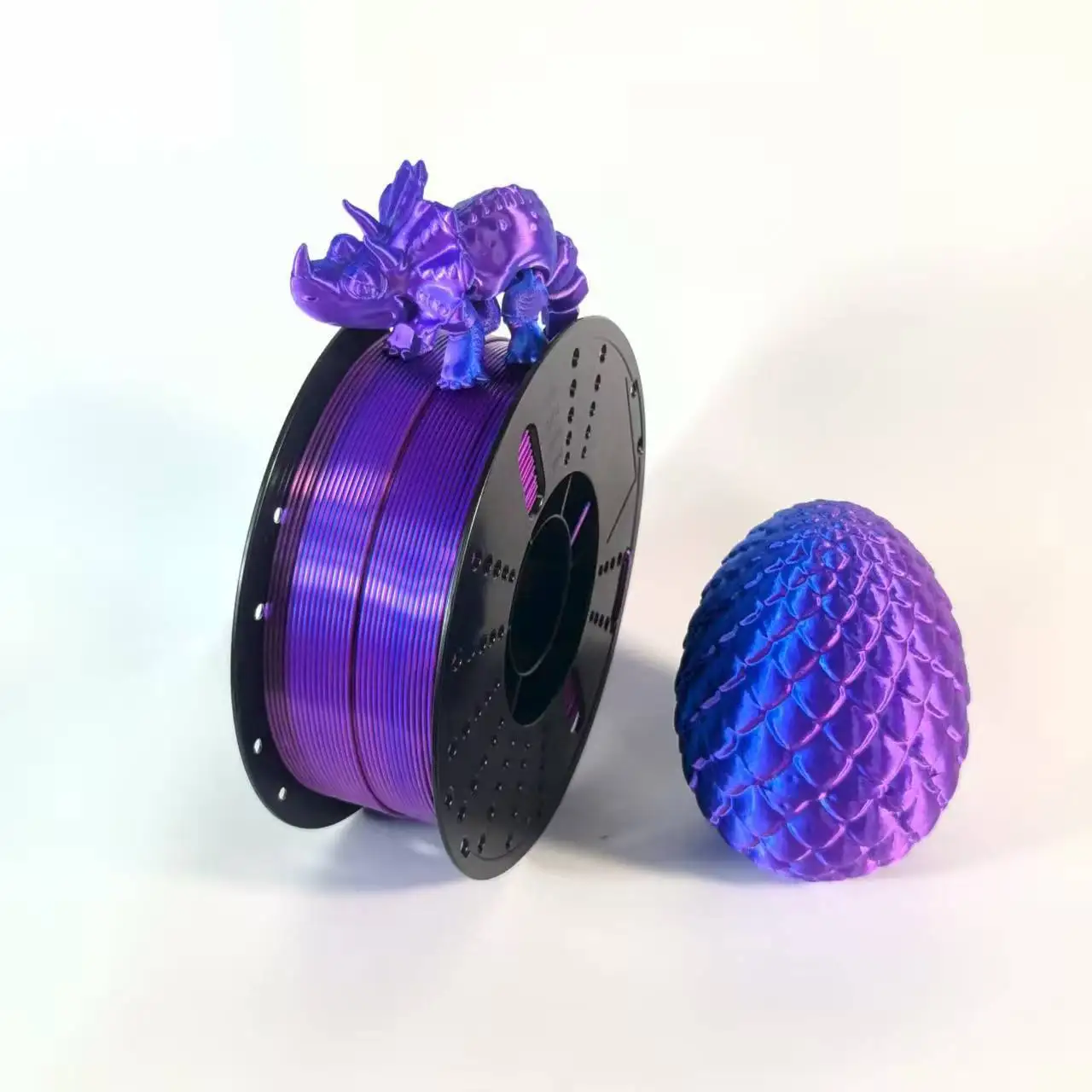 

Silk PLA Filament 1.75mm Dual Color Blue purple 1KG, Shiny 3D Printer Filament Dimensional Accuracy +/- 0.05mm, 250 Spool
