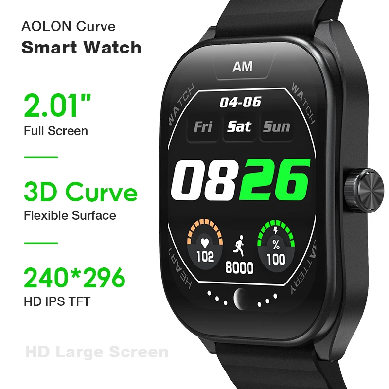 KHwatch Uomo Orologi 2.01 "Schermo Curvo IP68 Sport Orologi Impermeabili 5.3 Bluetooth Orologio Digitale Per Uomo bambini Ragazzo Studente Adolescente