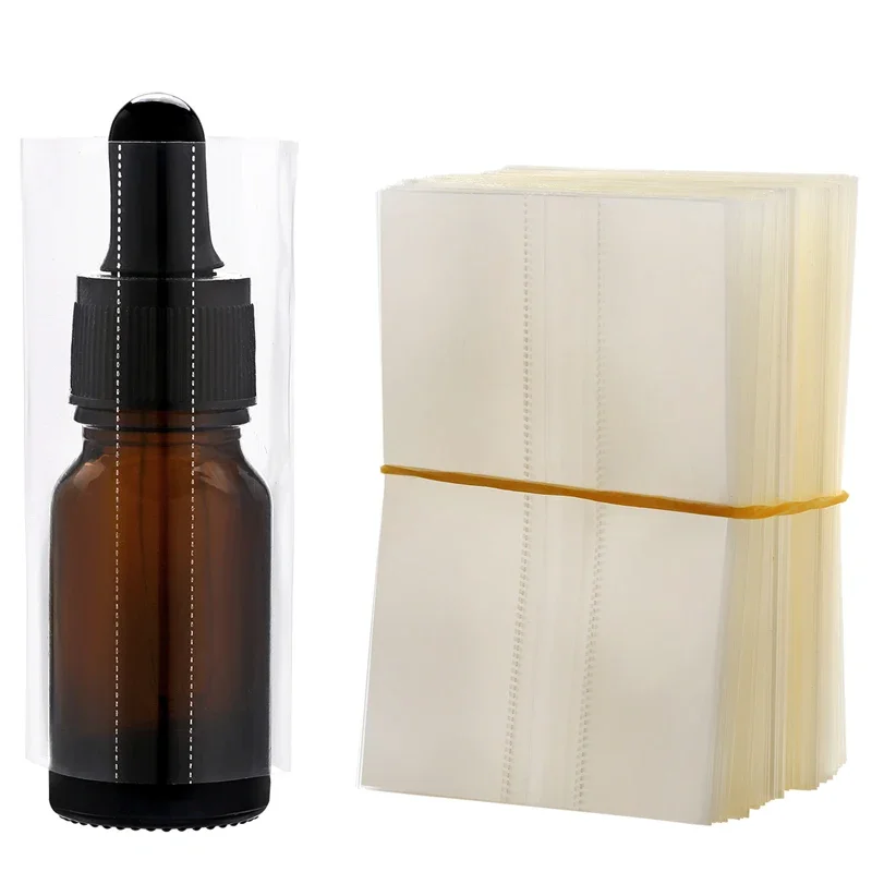 2000 Stuks Warmte Pvc Shrink Wrap Film Voor 10Ml 15Ml 30Ml Glazen Pipet Flessen Krimpen Mouw Label krimpen Seals Voor Glazen Fles - afbeelding 2
