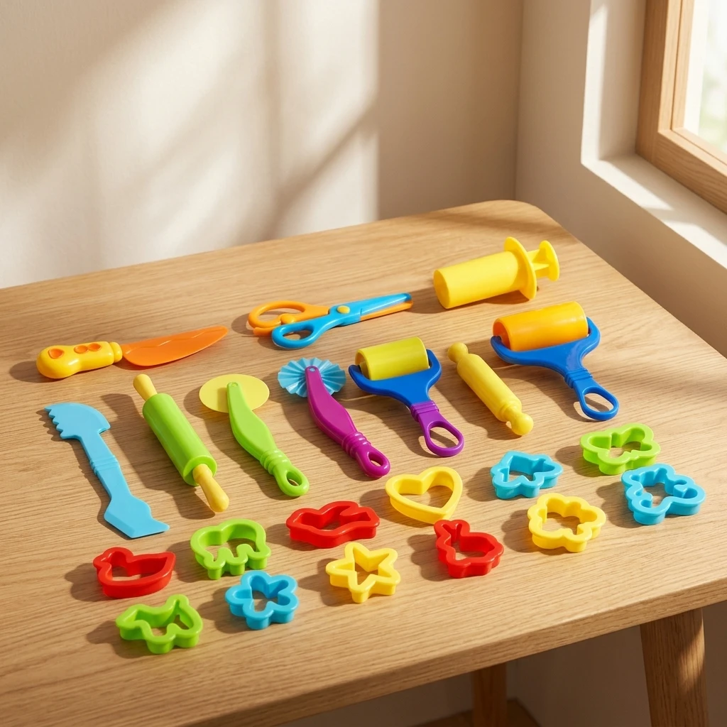 Kids DIY Clay Dough Molds And Tools Set 21 Pieces for Creative Play And Artistic Expression