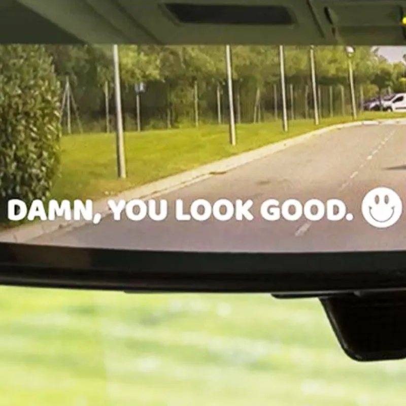 The Text Car Stickers Damn, You Look Good Decoration Rear View Mirror Trendy  Window Car Die Cutting Vinyl Decal view 2