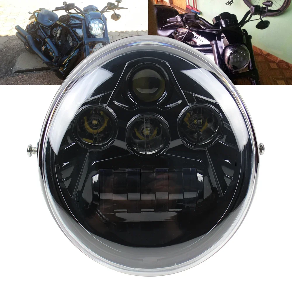 Led Voorste Koplamp 60W Hi/Dimlicht Motorfiets Voor V Rod Vrscf Vrsc Vrscr 2002-2017 - afbeelding 2