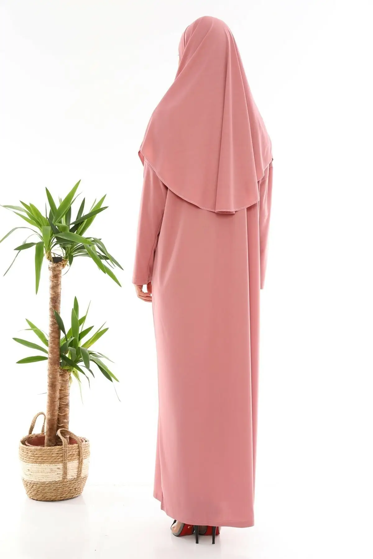 Vestido de oración de una pieza para mujer, Hijab con capucha Abaya, ropa musulmana, conjunto de falda de noche, bata islámica, turbante Eid de