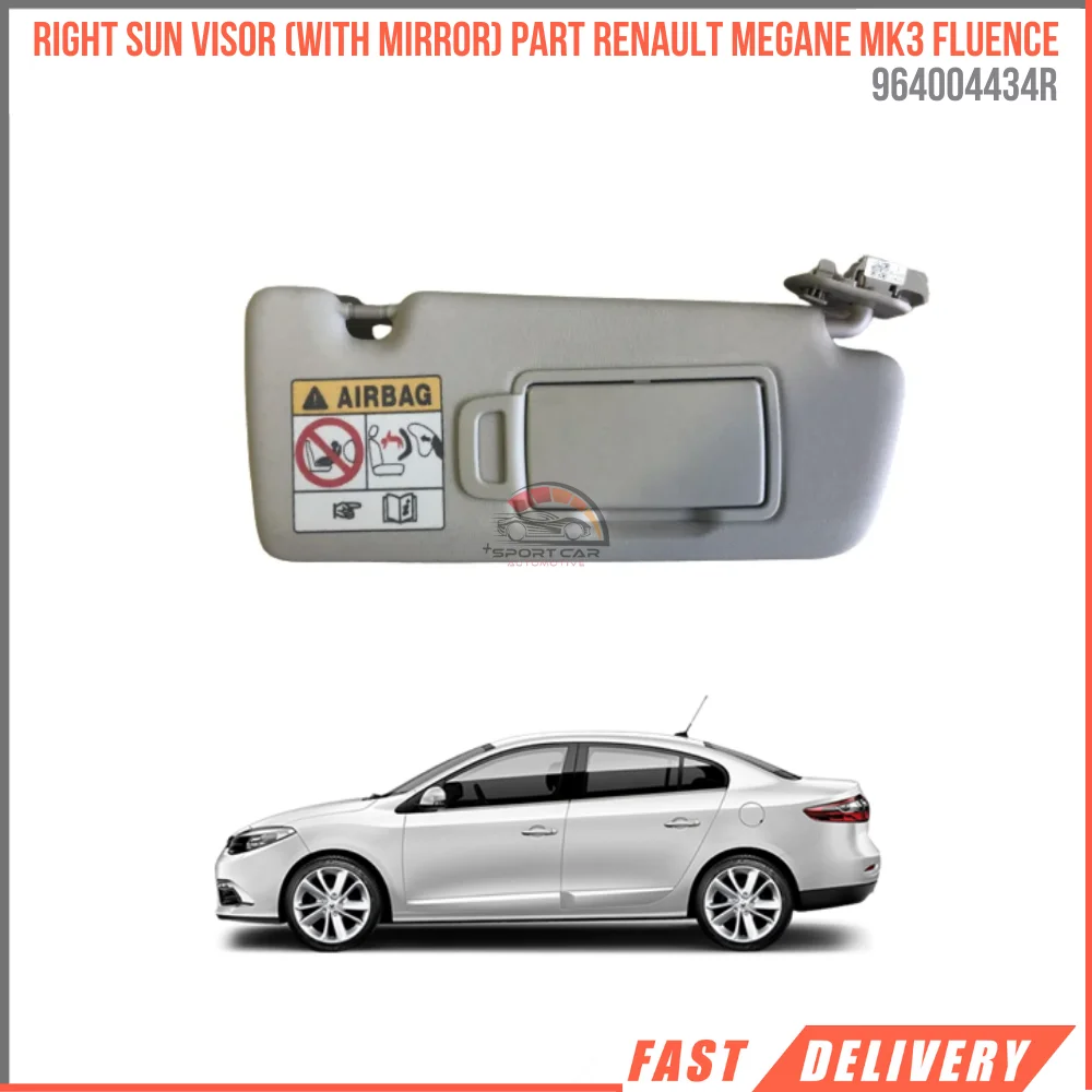 

For Right sun visor (with mirror) geneine part Renault Megane Mk3 Fluence 2009-2016 Oem 9644004434R high quality fast shipping