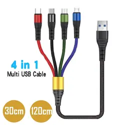 4 in 1 USB Type C Cable for iPhone 14 Pro Max 3 in 1 USB Charging Cable 2 in 1 Micro Cable for Samsung Xiaomi Huawei & More