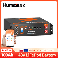 Humsienk 48V 100AH Lithium LiFePO4 Battery Server Rack Battery 3U Size with 100A BMS Bluetooth For Inverter,RV,Vans,Solar Energy
