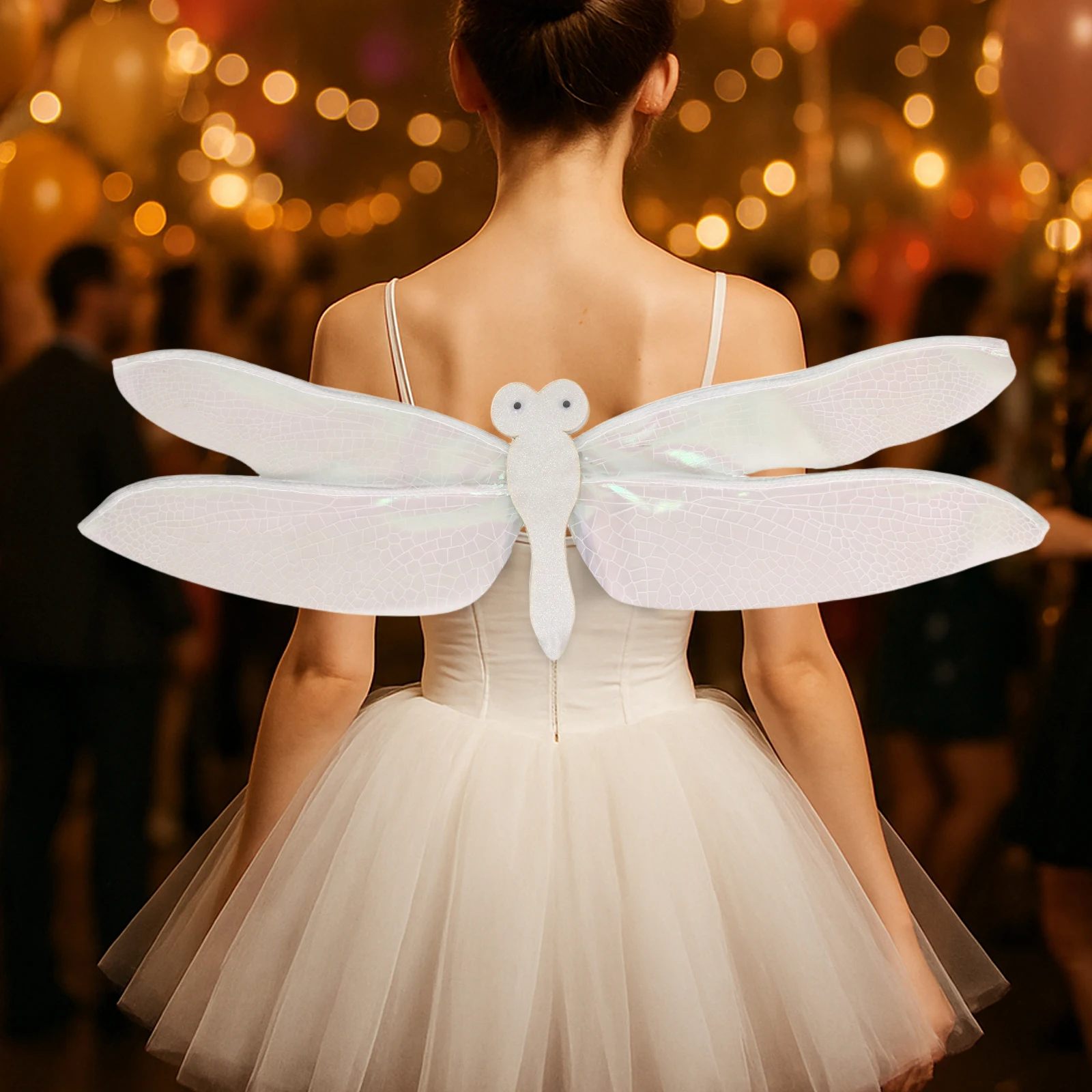 

Костюм с крыльями феи стрекозы и светодиодной подсветкой, сверкающее крыло эльфа, косплей Acc для ролевых игр, вечеринки, Хэллоуина, Рождества, празднования