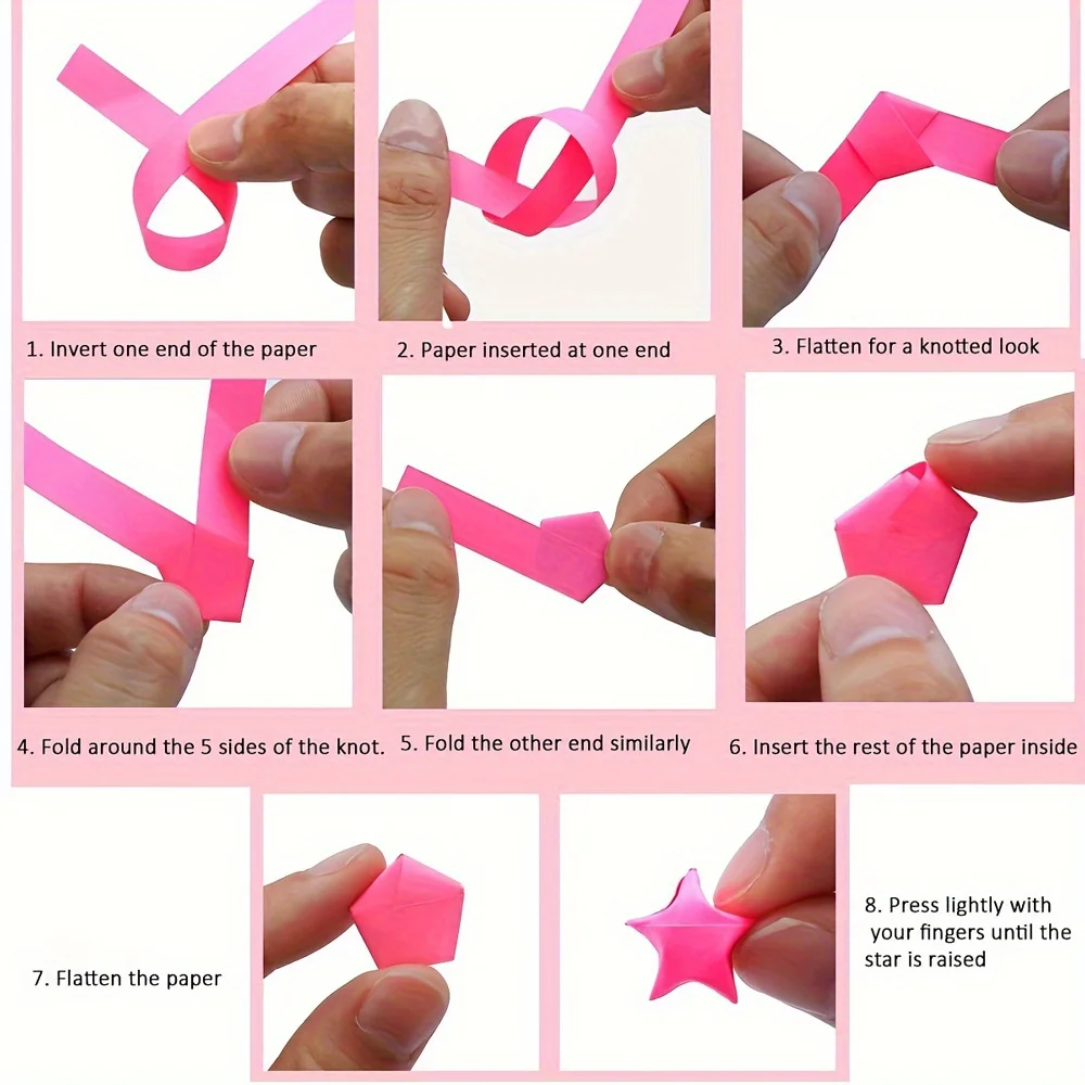 520-teiliges Glitzer-Stern-Origami-Set - Bunte Farbmischung, Kreatives Bastel- und Geschenkdekoration-Kit
