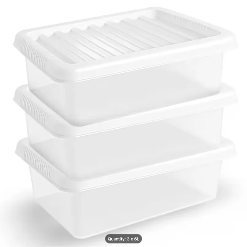 Set of 3 Mini Plastic Storage Boxes with Lids