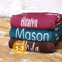Custom Name Blanket, Personalized Name Blanket for Her, Personalized Blanket with Name, Birthday Gift Christmas, Personalized